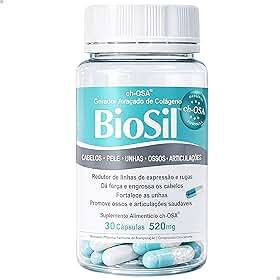 BioSil Silício Orgânico ch-OSA | Colágeno para Pele, Cabelo e Unhas | Suplemento Anti-Idade | 30 Cápsulas Silicio Orgânico silício biodisponível Estabilizado em Colina