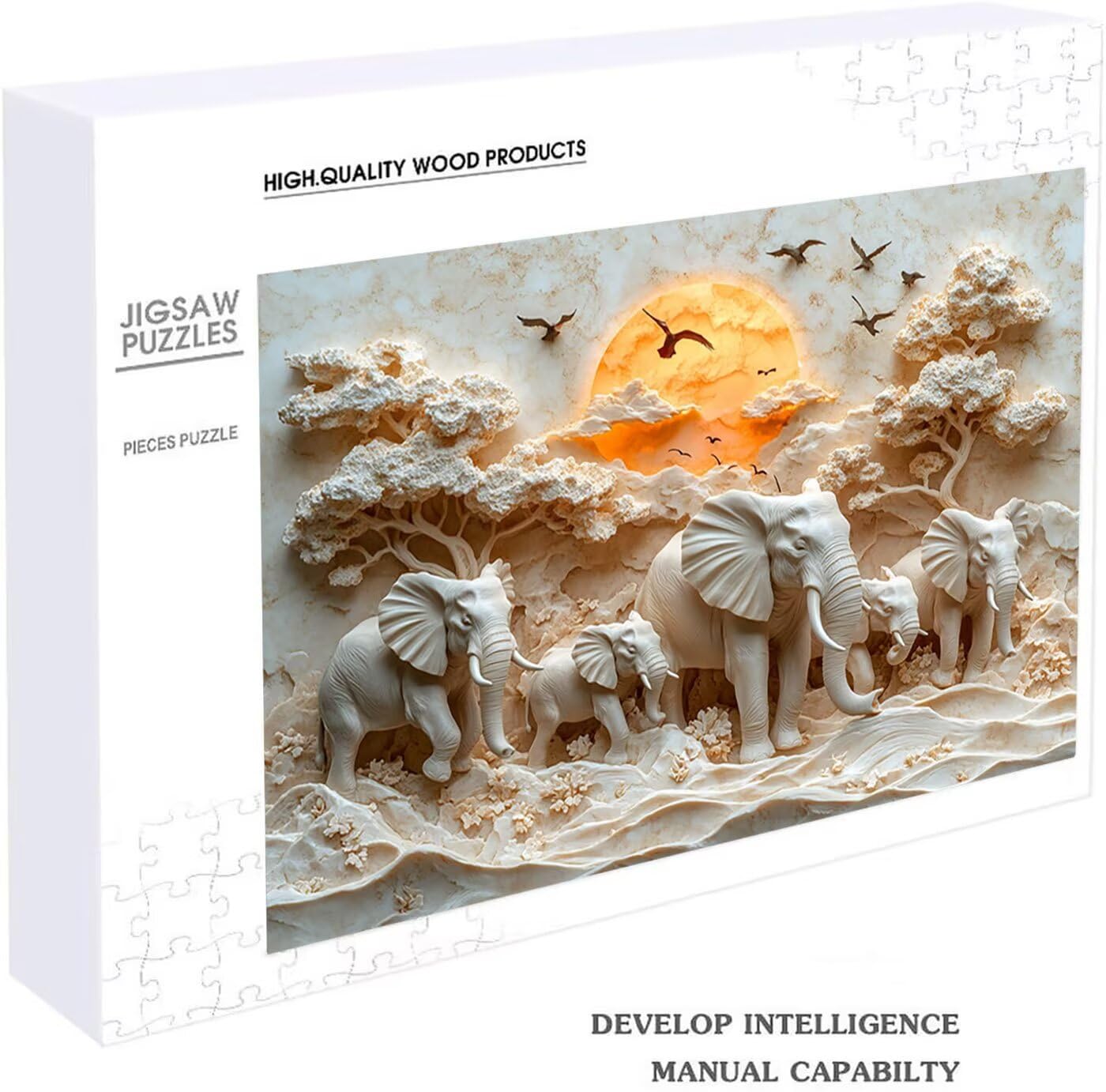 Puzzle 6000 Pezzi, Elefante Puzzle 6000 Pezzi per Adulti, Giochi di Puzzles Uccelli Legno per Tutta la Famiglia, DIY Puzzles per Quadri Moderni Soggiorno Regalo Donna Uomo 180 x 105 CM RXPT-8716