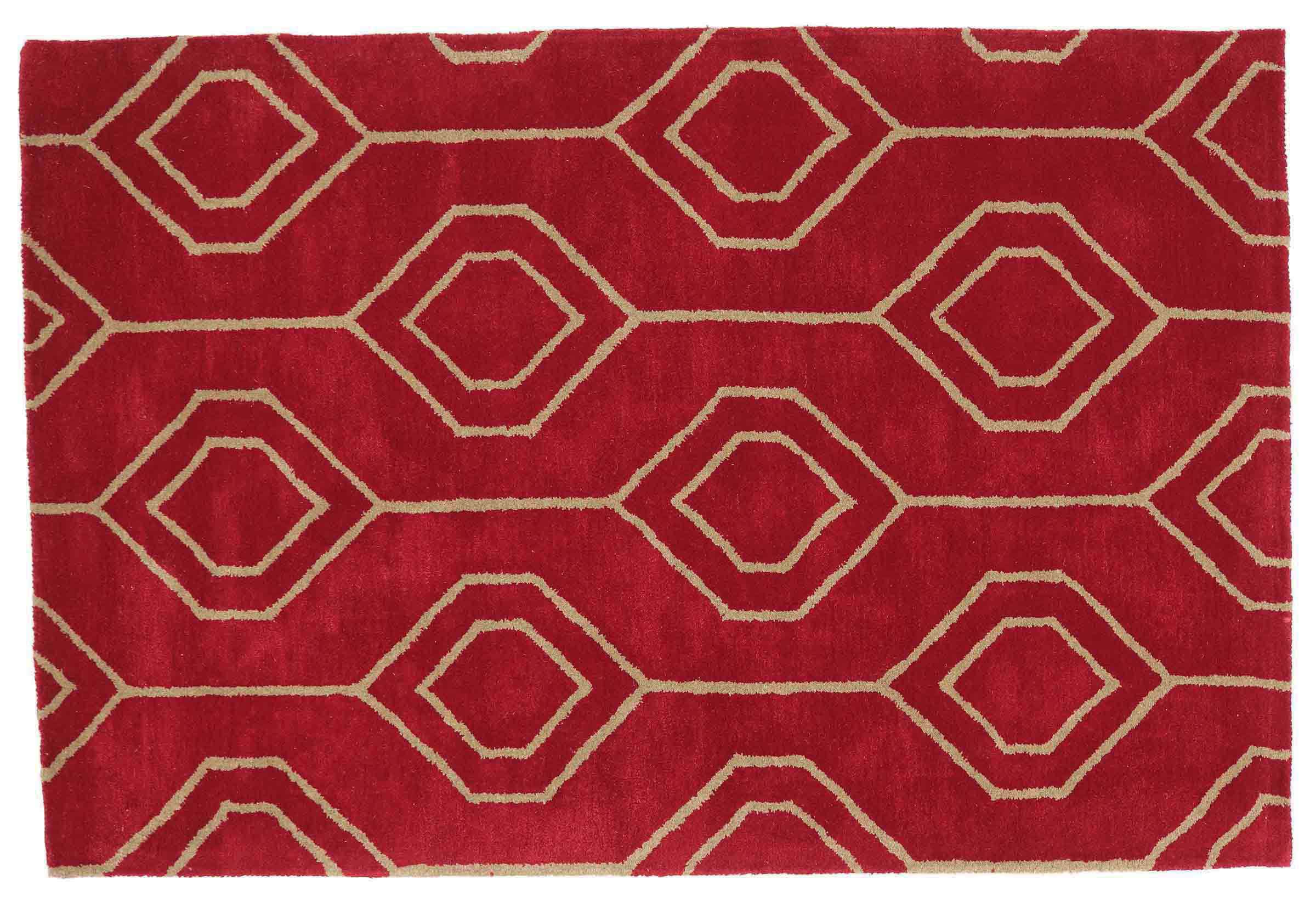 Tapis fait main de prestige 120 x 180 cm tapis à poils courts au design moderne