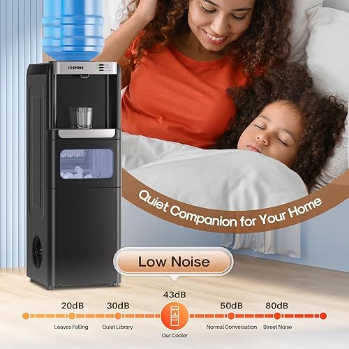 Miniatura 8 de ICEPURE Dispensador de agua 3 en 1 con máquina de hielo, dispensador de enfriador de agua para botella de 5 galones, máquina de hielo integrada con
