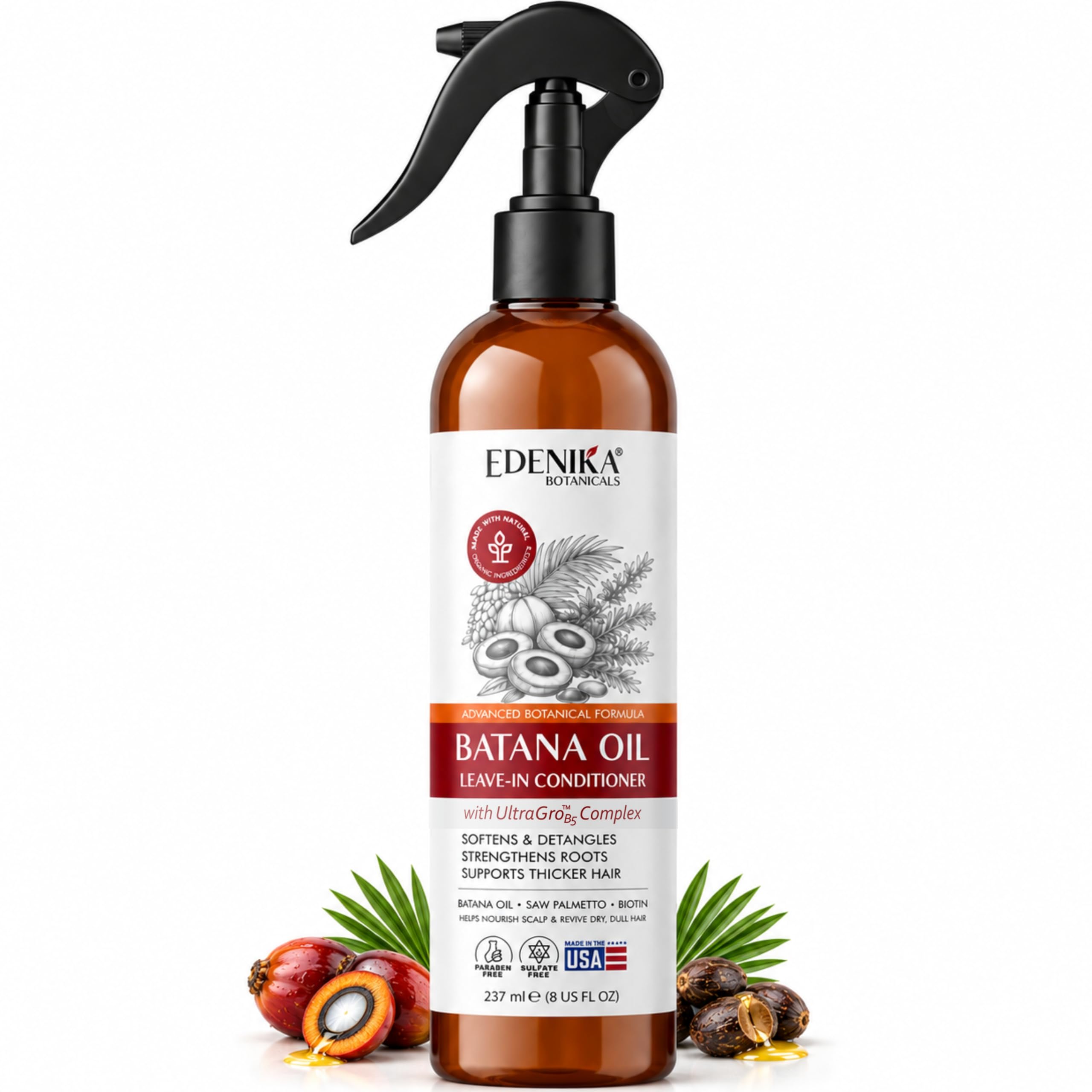 Batana Oil Leave-In Conditioner & Hair Detangler Spray for Stronger Hair