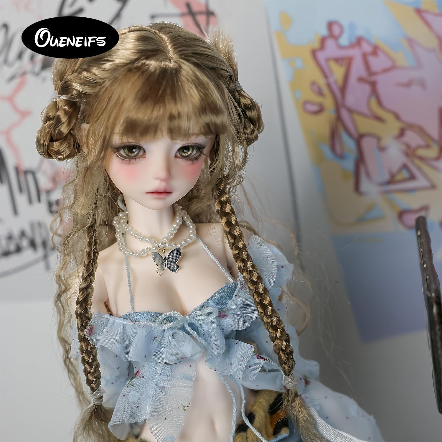 Oueneifs 1/4 Kikyou D Bjd Puppe Fullset Fashion Y2k Stil Harz Spielzeug langes glattes Haar (ohne Frisur)