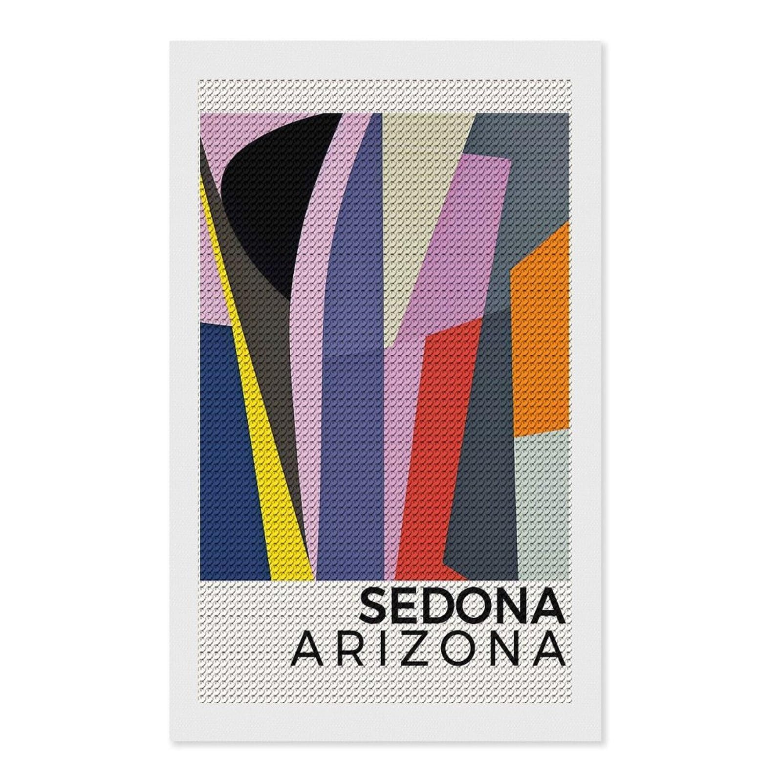 Junmoney Sedona Arizona Diamond Painting Canvas Kit 12"x20", Round Gems, Living Room Decor, Seasonal Gift Choice, Modern Decor