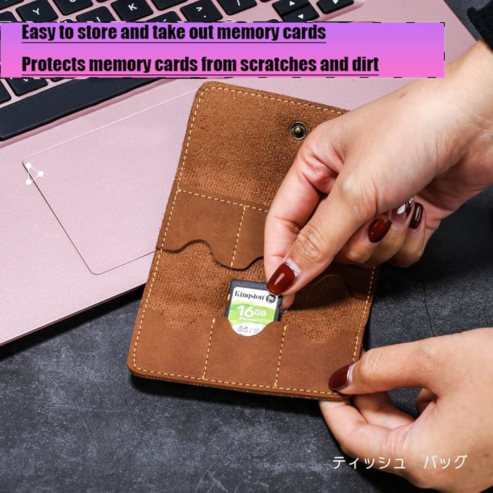 Amazon.com: YIUWLMN 2Pcs Leather SD Card Holder Wallet