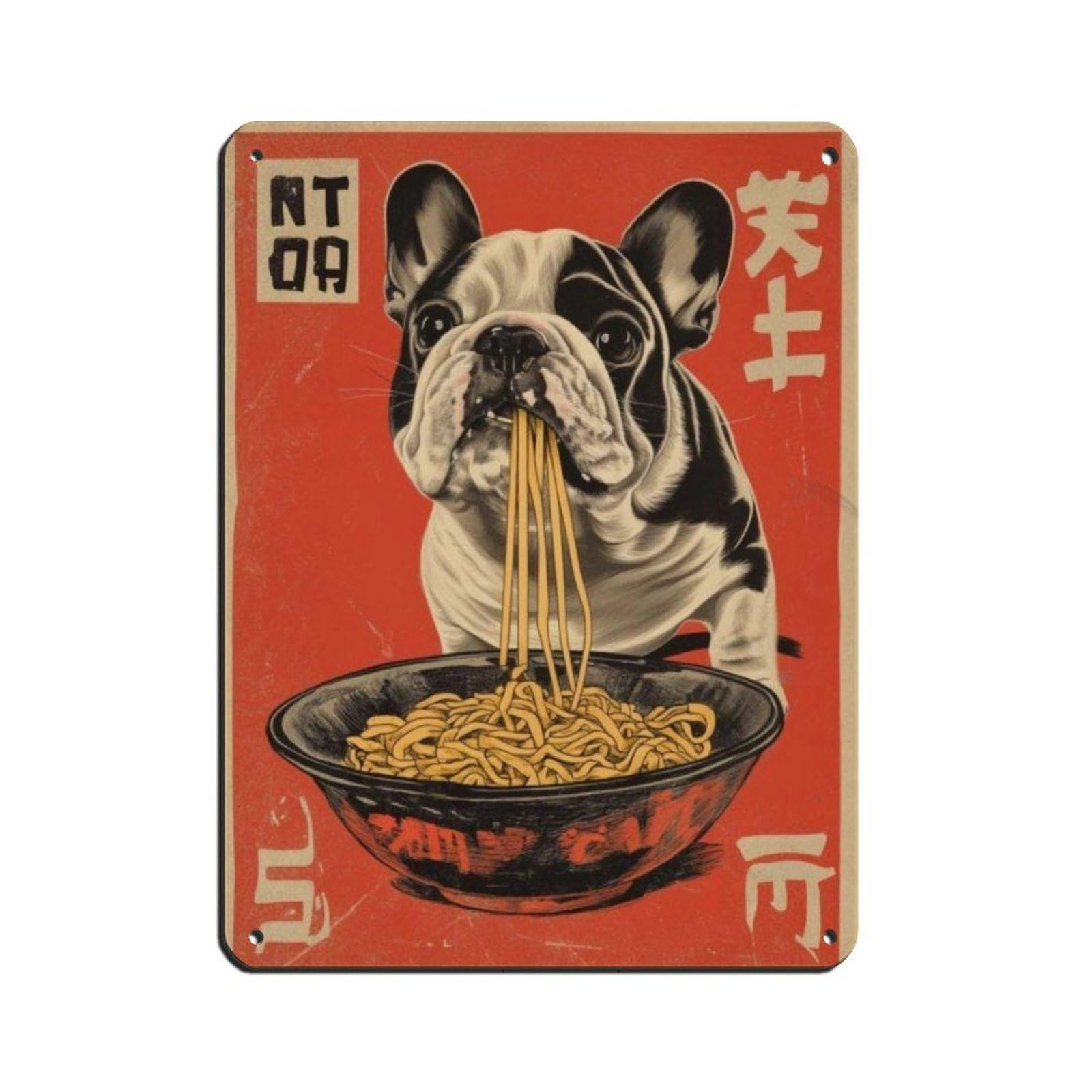 Lxwnze 30L X 40W Cm Cute Poster Noodle Food, Tin Sign Vintage Metal Pub Club Cafe Bar Home Wall Art Decoration Poster Retro 12X16inch(30X40cm)