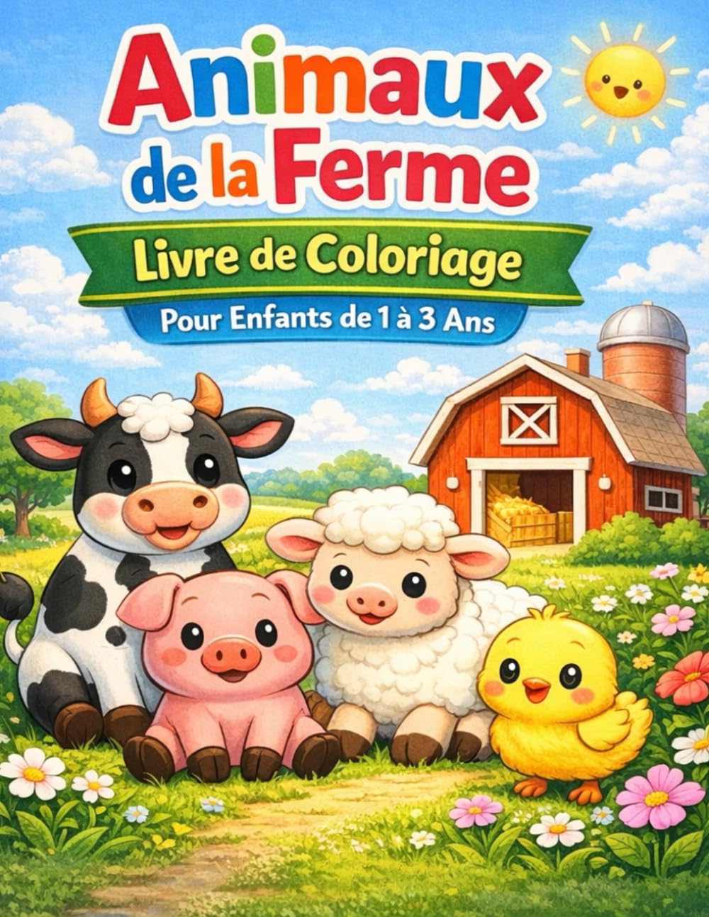 Animaux de la Ferme: Livre de coloriage pour enfants de 1 à 3 ans (Toddler Coloring Books)