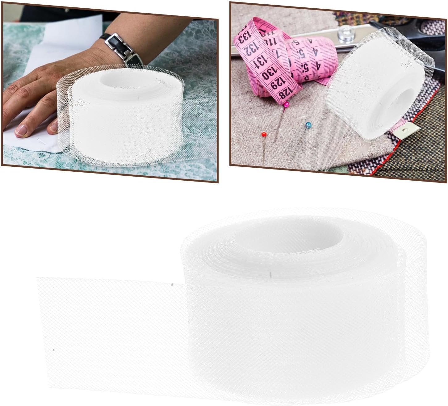 5cm Wide Stiff Polyester Horsehair Mesh Braid Boning Ribbon for Garment Making and DIY Craft Projects, Flexible and Adaptable Boning Trim for Bridal Wear and Dance Skirts