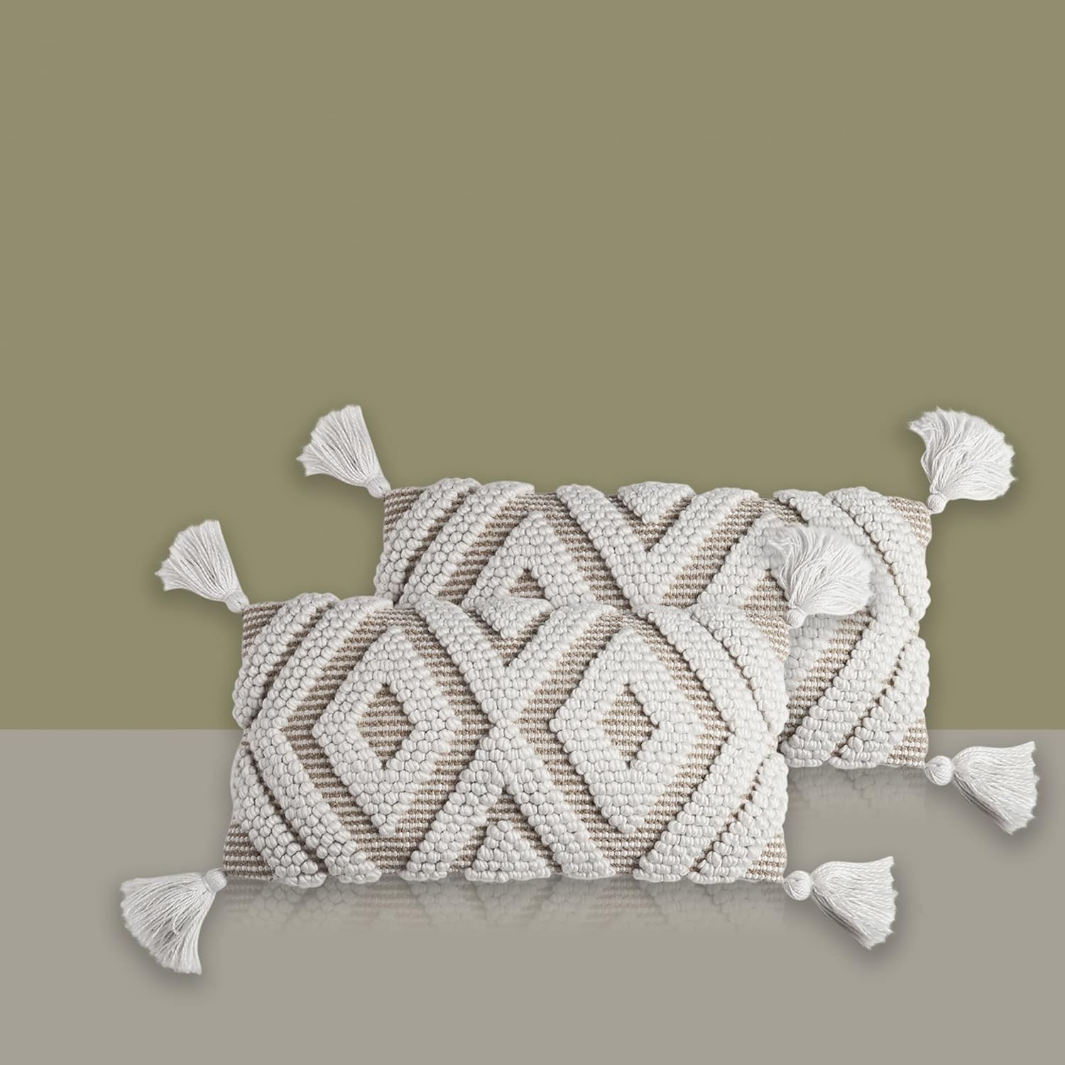 Buy Anko Cushion Cover Set of 2 Polyester & Cotton Rectangular