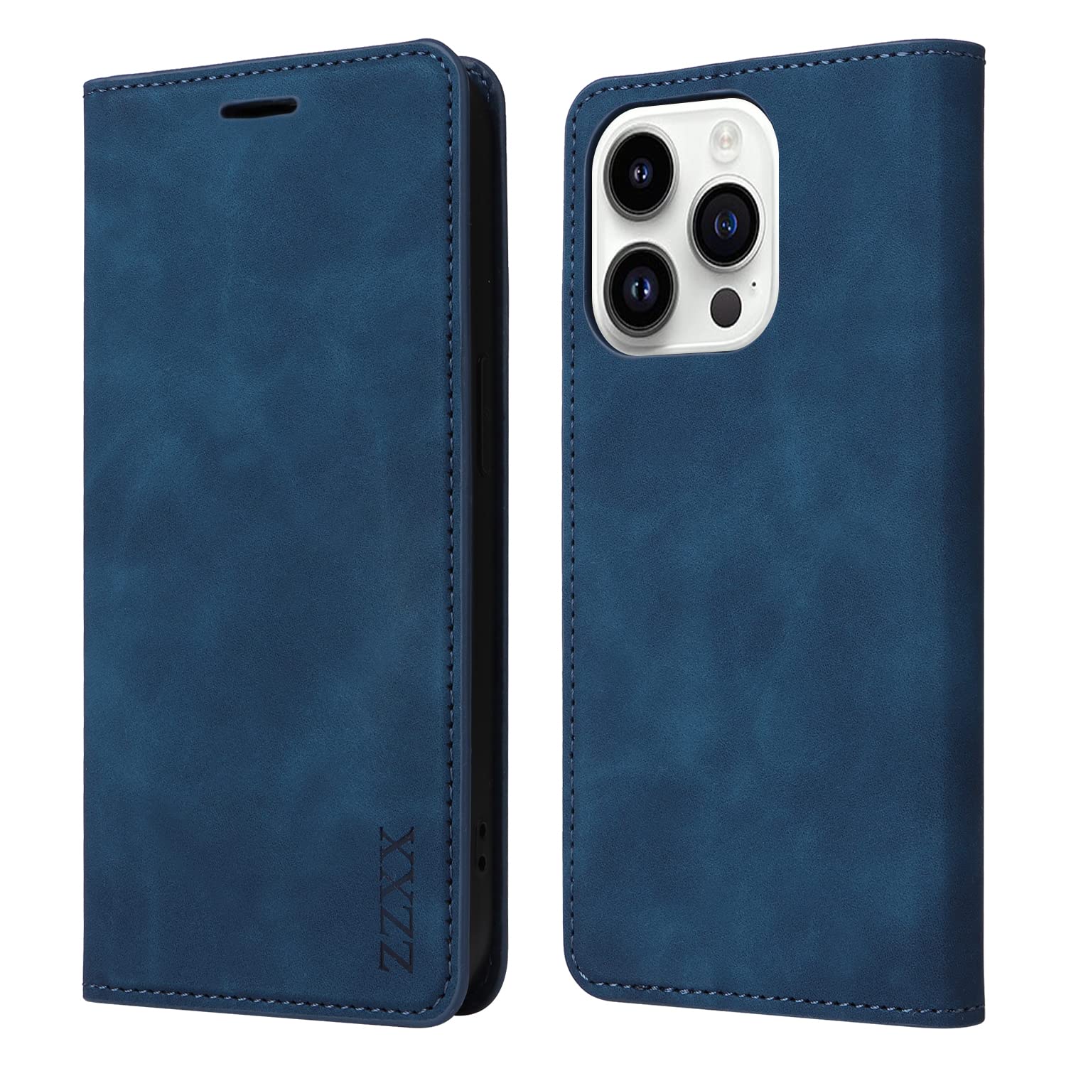 ZZXX for iPhone 14 Pro Case Wallet with [RFID Blocking] Card Slot Photo Fram Kickstand Magnetic Soft Leather Flip Fold Case for iPhone 14 Pro Wallet