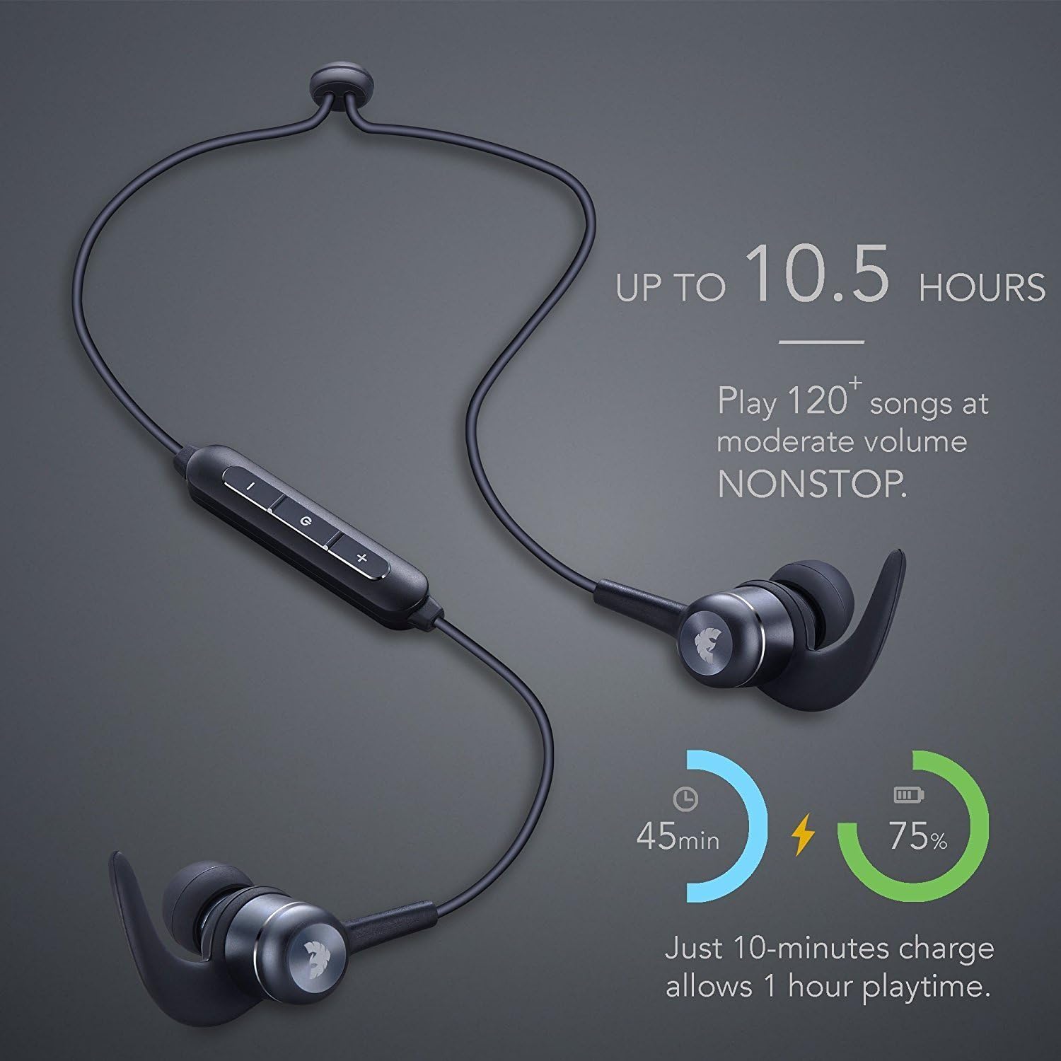 Blасk Frіdау Sаlе 2022 Arisen Phantom Metallic Bluetooth 4.1 Headphones, 11Hrs Playtime Magnetic Workout Wireless Earbuds HD Sound w/Bass, Sweatproof Running Sport Earphones with Mic for iPhone Samsung Android (Ore Grey)