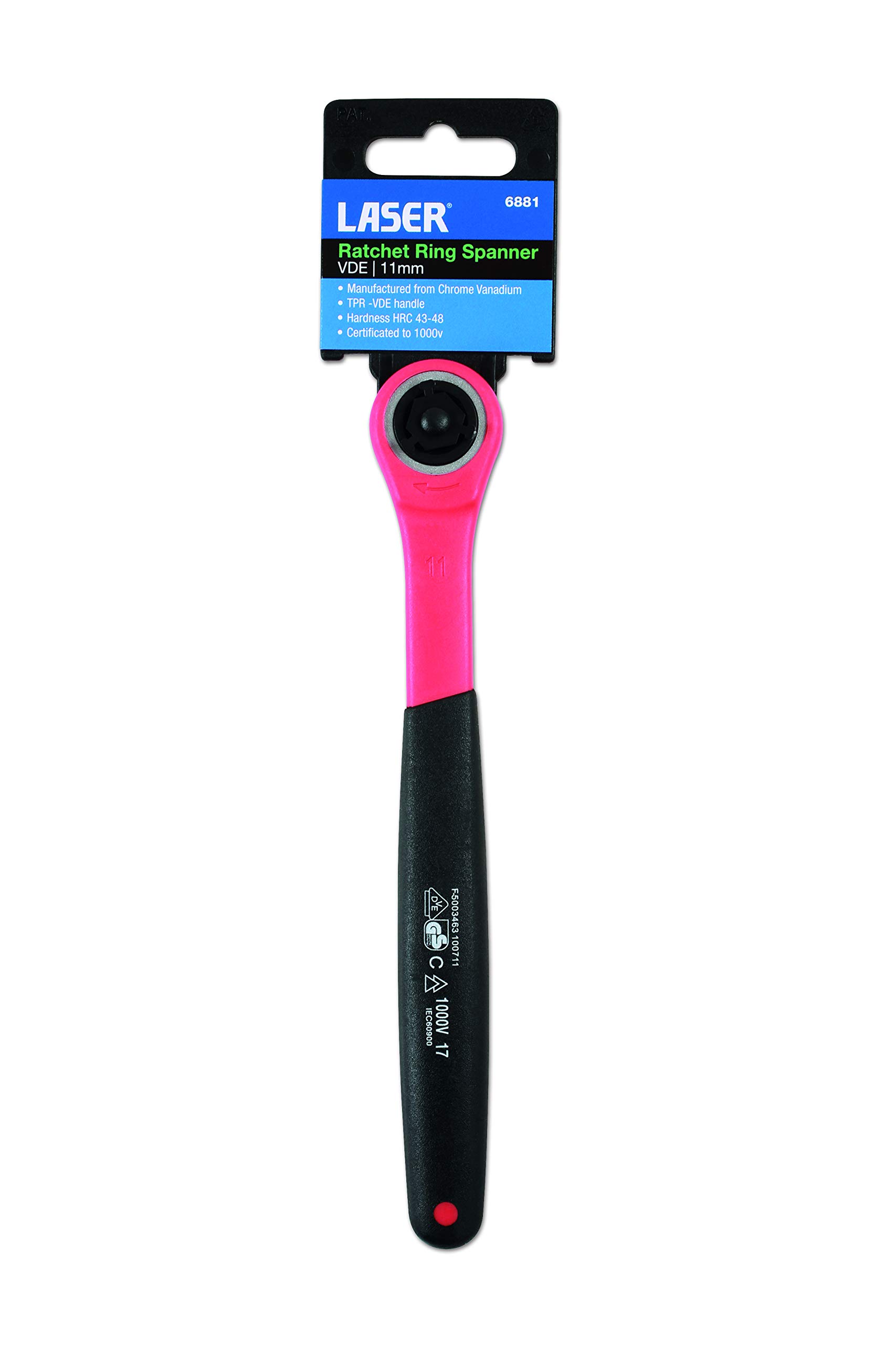 Laser 6881 Insulated Ratchet Ring Spanner 11mm - Image 3