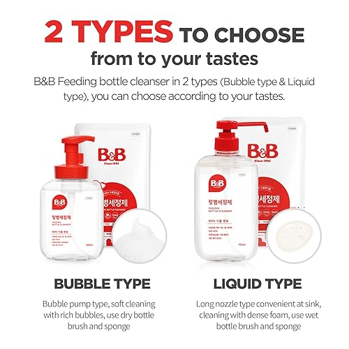 Miniatura 7 de B&B - Limpiador de biberones tipo líquido para recambio de 16.9 onzas líquidas (16.9 fl oz), paquete de 2  biberón y jabón para platos, ecológico,