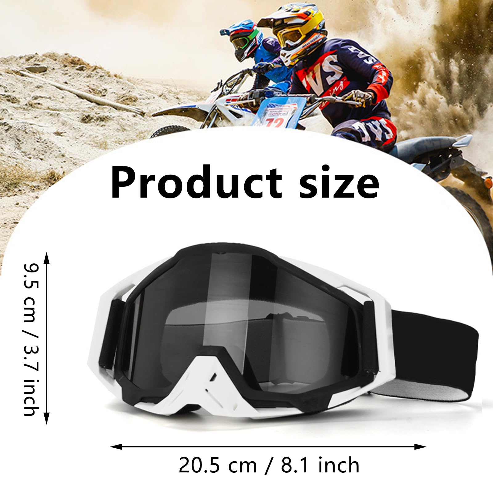 Occhiali da motocross, antivento, anti-polvere, occhiali da motocross, occhiali da sci, anti-appannamento, anti-appannamento, occhiali da sci, occhiali da corsa, per ciclismo, corsa di fondo, ATV, UTV