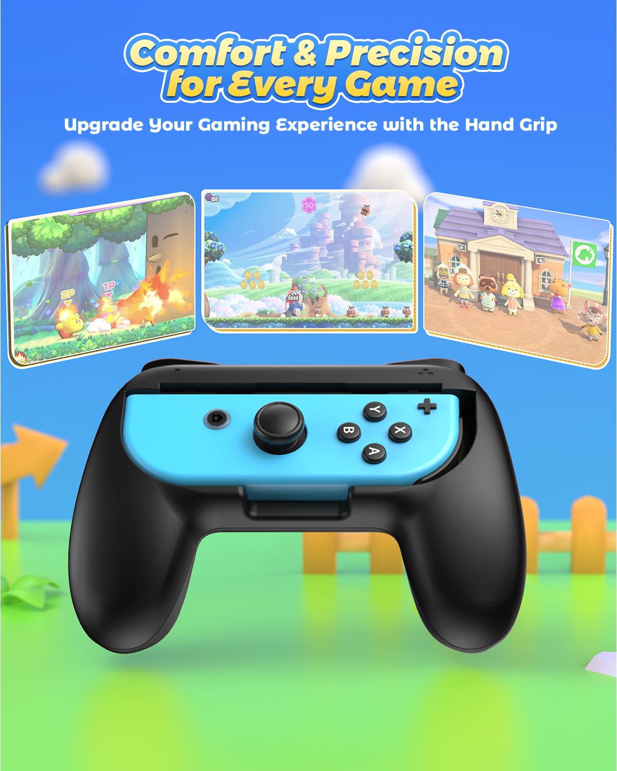 Hand Grips for Switch and Switch OLED Model Controllers, Grip for Switch for Joy Con - Black(2 Packs) 7