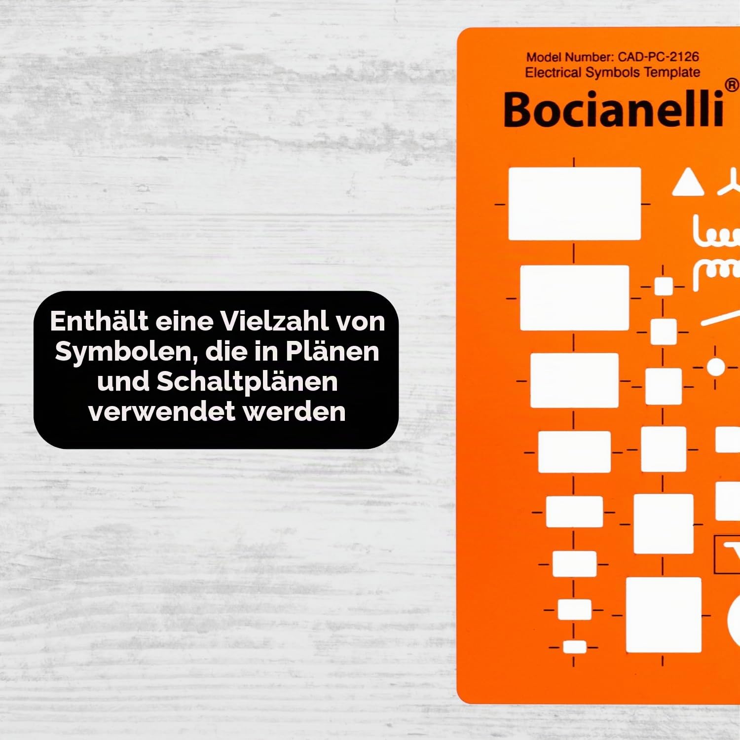 Elektro Schablone - Zeichenschablone Elektrotechnik - Elektriker Schablone - Elektroniker Zeichenwinkel Elektrotechnik - Elektroinstallation Zeichenschablone