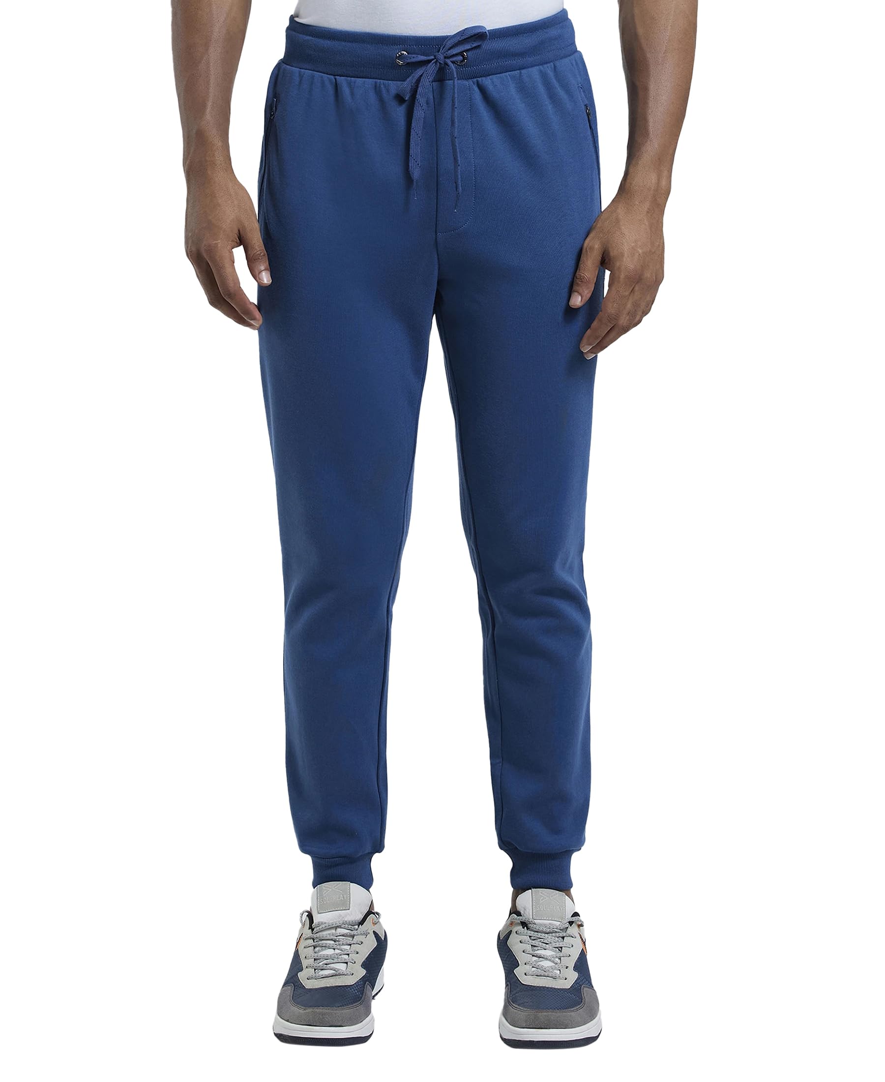 jockey AM02 Men's Super Combed Cotton Rich Slim Fit Joggers with Zipper Pockets-picture-53