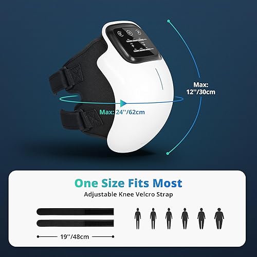 Miniatura 6 de Medcursor Masajeador de rodilla, masajeador de rodilla inalámbrico con 3 niveles de calefacción, 3 modos de vibración, pantalla LED y correas