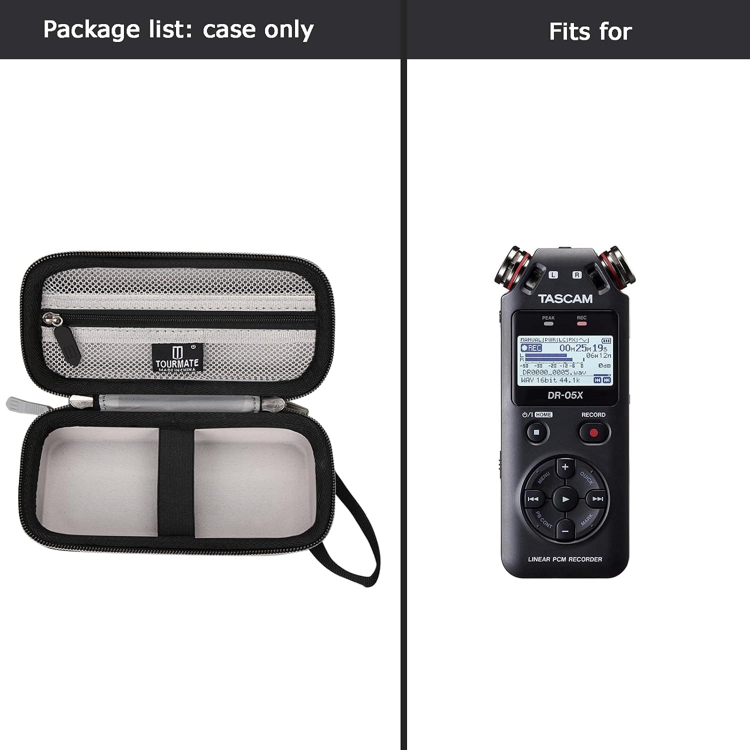 Tourmate Hard Case for DR-05/DR-05X/DR-05XP Stereo Handheld Digital Audio Recorder - Travel Box for Xvive XV1-R Recorder(Only Case)