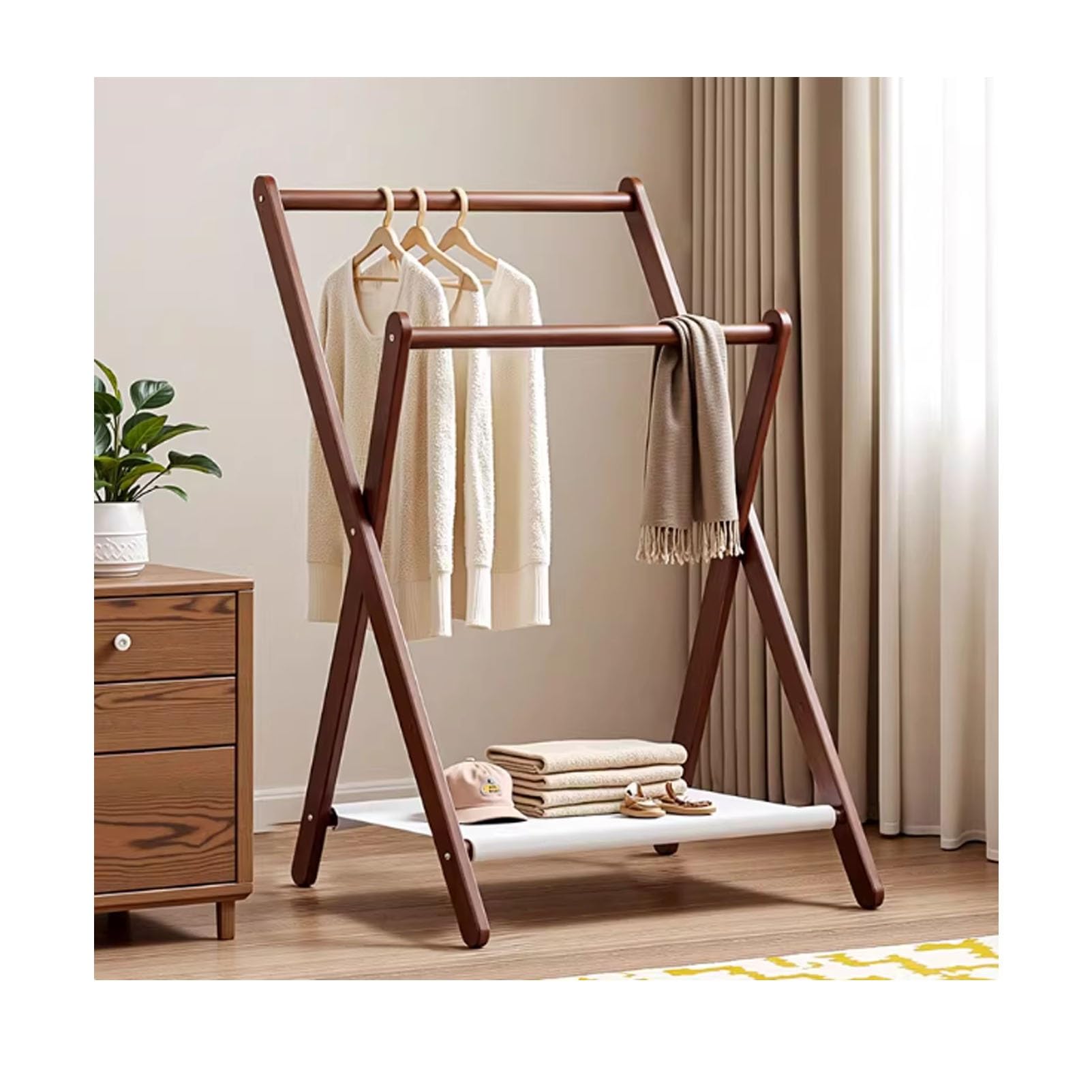 Penderie portable pliable en bois : dites adieu au désordre avec ce meuble d'entrée compact