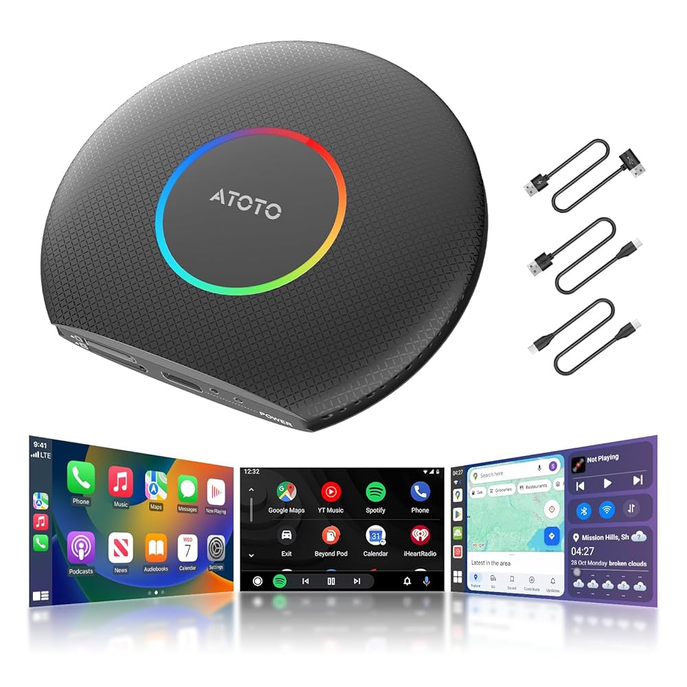 ATOTO AIボックスCB6 ATOTOZONE CB6 CarPlay AI Box e Android AI Box, adattatore