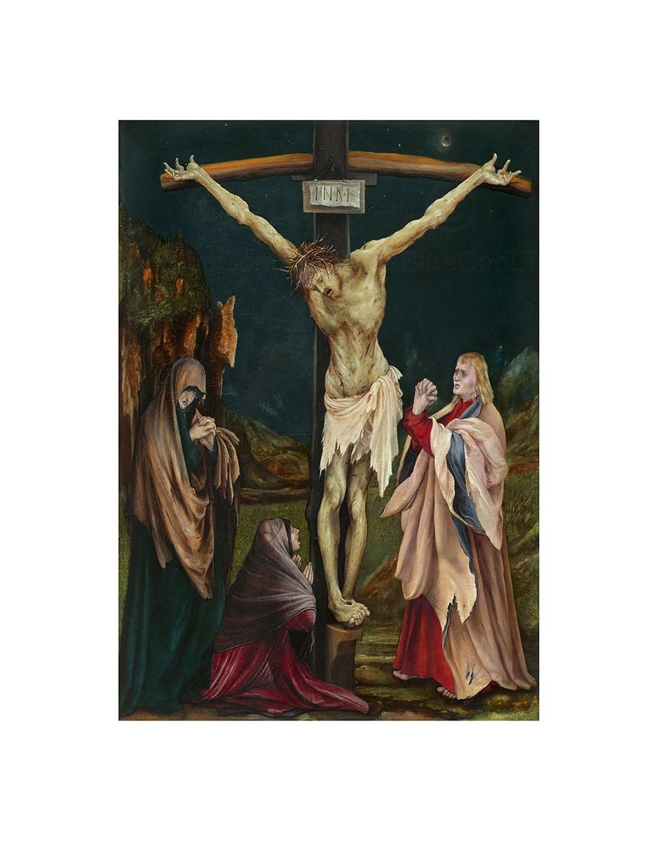 Wee Blue Coo Painting Grunewald The Small Crucifixion 12x16 Wall Art Print