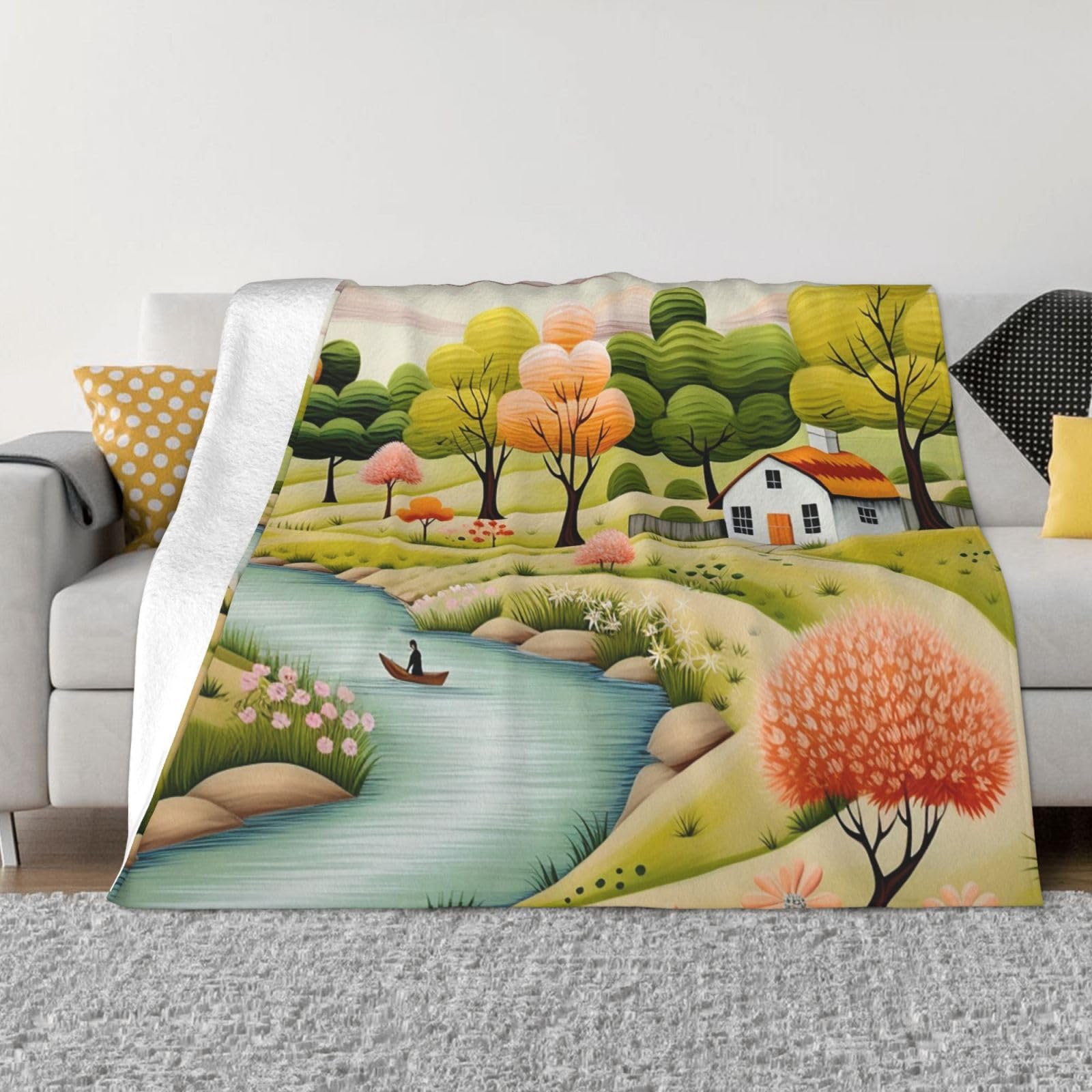 Couverture en micro polaire légère contre le froid sur le lit