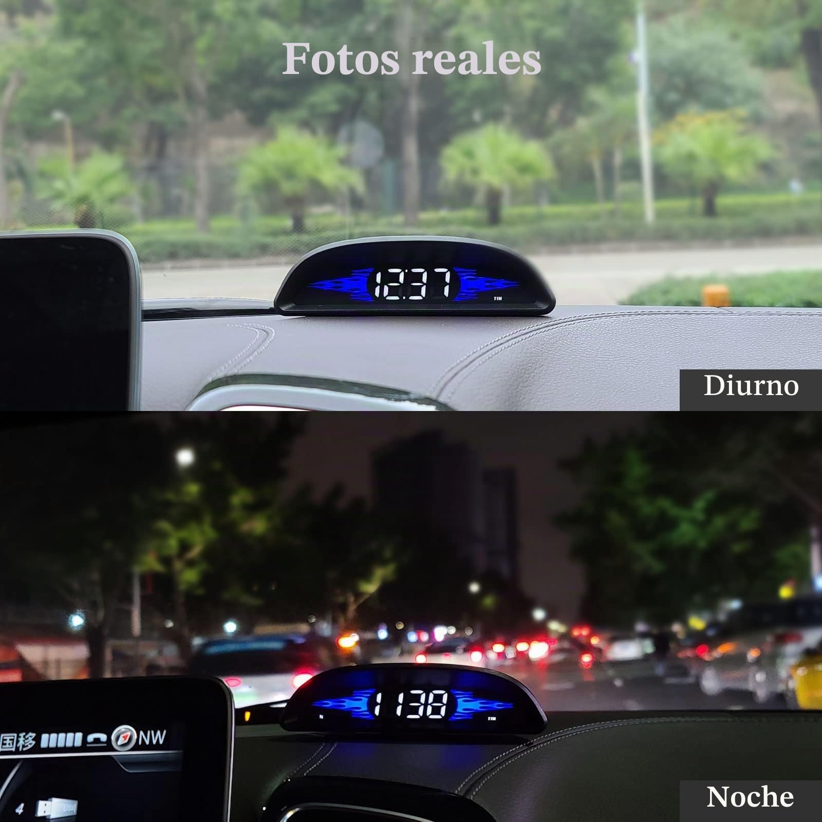 Velocímetro GPS para coche, mostrando velocidad, velocímetro, recordatorio de velocidad y recordatorio de conducción de fatiga, compatible con todos los coches, pantalla frontal