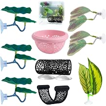 Betta Fish Hammock Set, 9-Piece Aquarium Decor with Pink Leaf Hammocks, Floating Leaves, Double-Ended Leaf, Black Hide Tunnel, and Curved Hammock for Betta Fish Tanks
