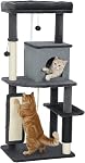 PawHut Cat Tree for Large Cat Adults, 41 Inch Cat Tower for Indoor Cats w/Scratching Posts, Cat Bed, Condo, Grooming Brush, Jumping Platforms, Toy Balls, Anti-tip Kit, Brown