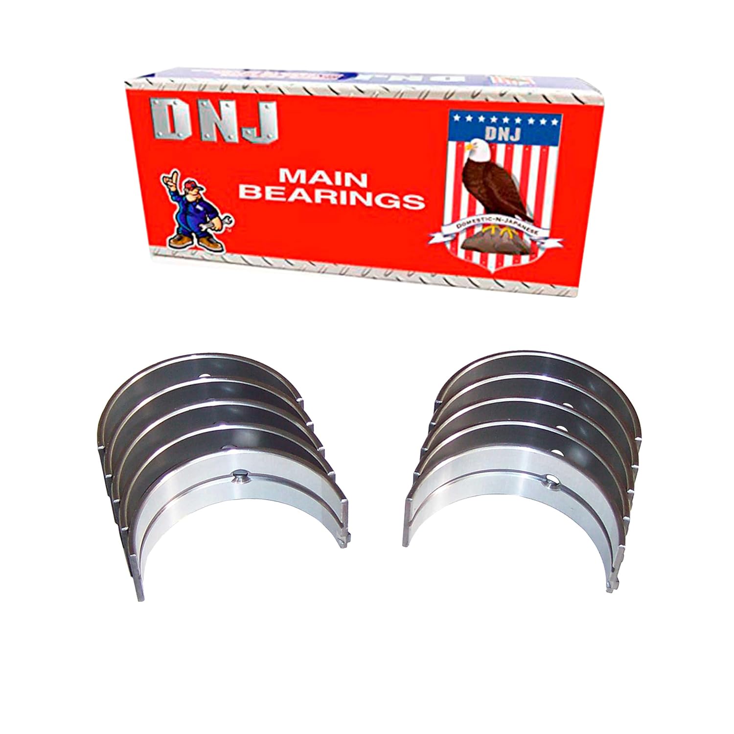 DNJ MB219.10 Oversize Main Bearings Set for 1990-1997 Acura, Honda, Isuzu Accord, CL, Oasis 2.2L-2.3L L4 16V SOHC 2156cc