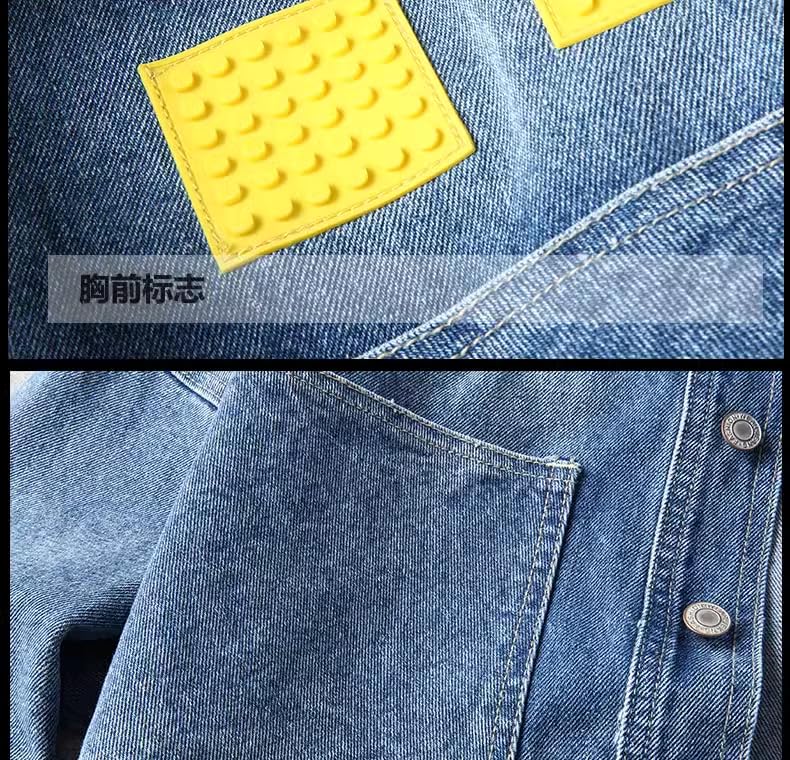 Veste en jean pour homme avec imprimé floral de style asiatique - 4