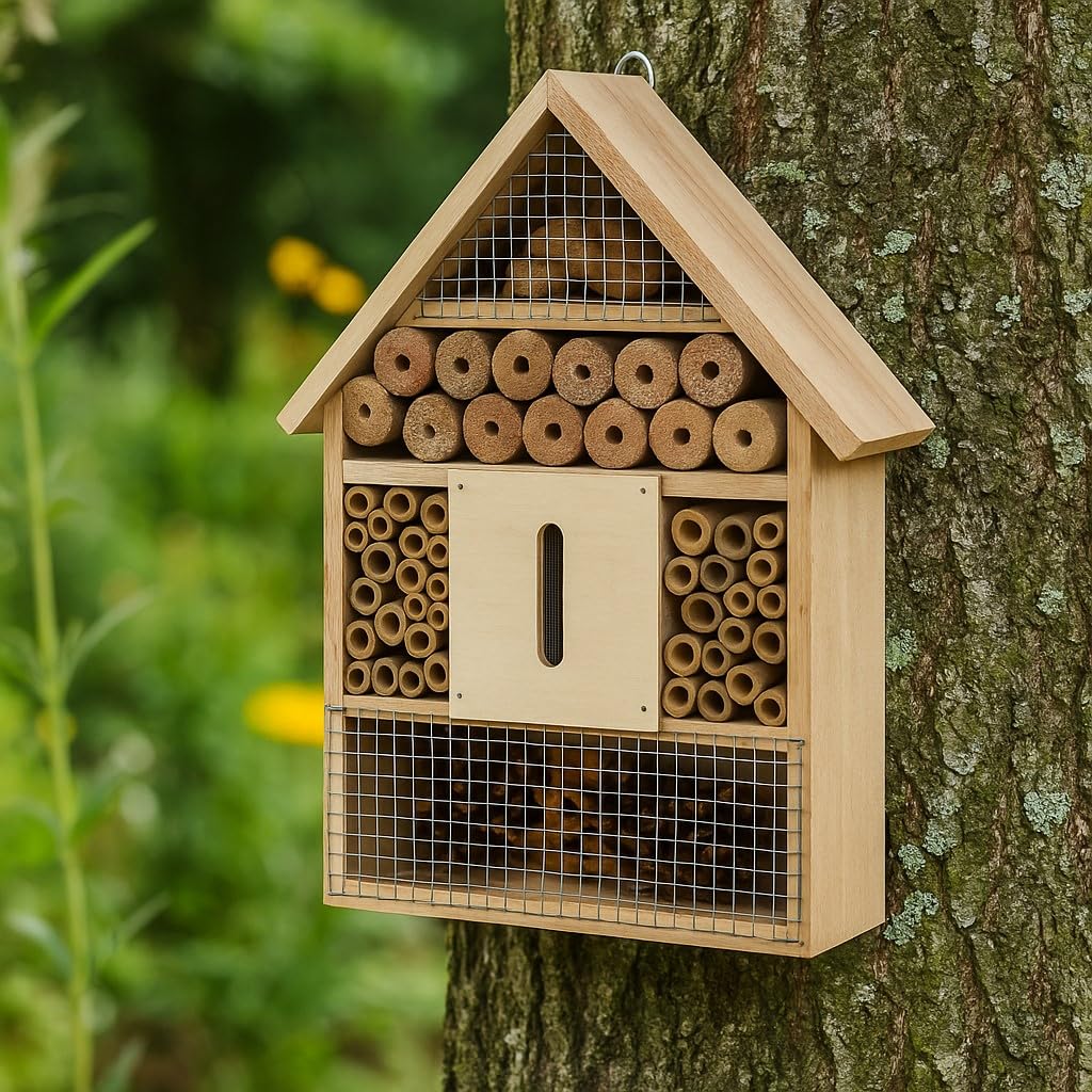 Bambelaa! Hotel para insectos pequeño hotel para insectos casa jardín para colgar Hummelhotel de madera nido
