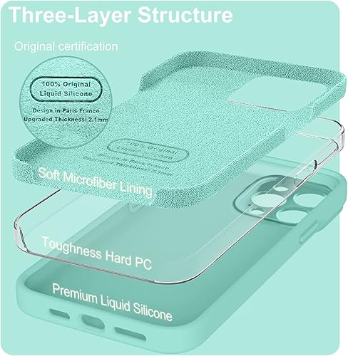 Miniatura 2 de Ktele Funda compatible con iPhone 14 Pro, silicona mejorada [protección de cámara] [forro de microfibra suave] Funda de goma de gel delgada cubierta