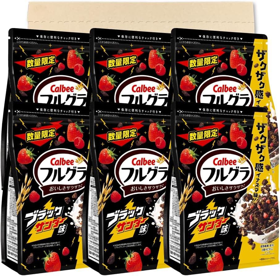 Amazon.co.jp: フルグラ ブラックサンダー味 500g ×6袋 PSJBOX : 食品