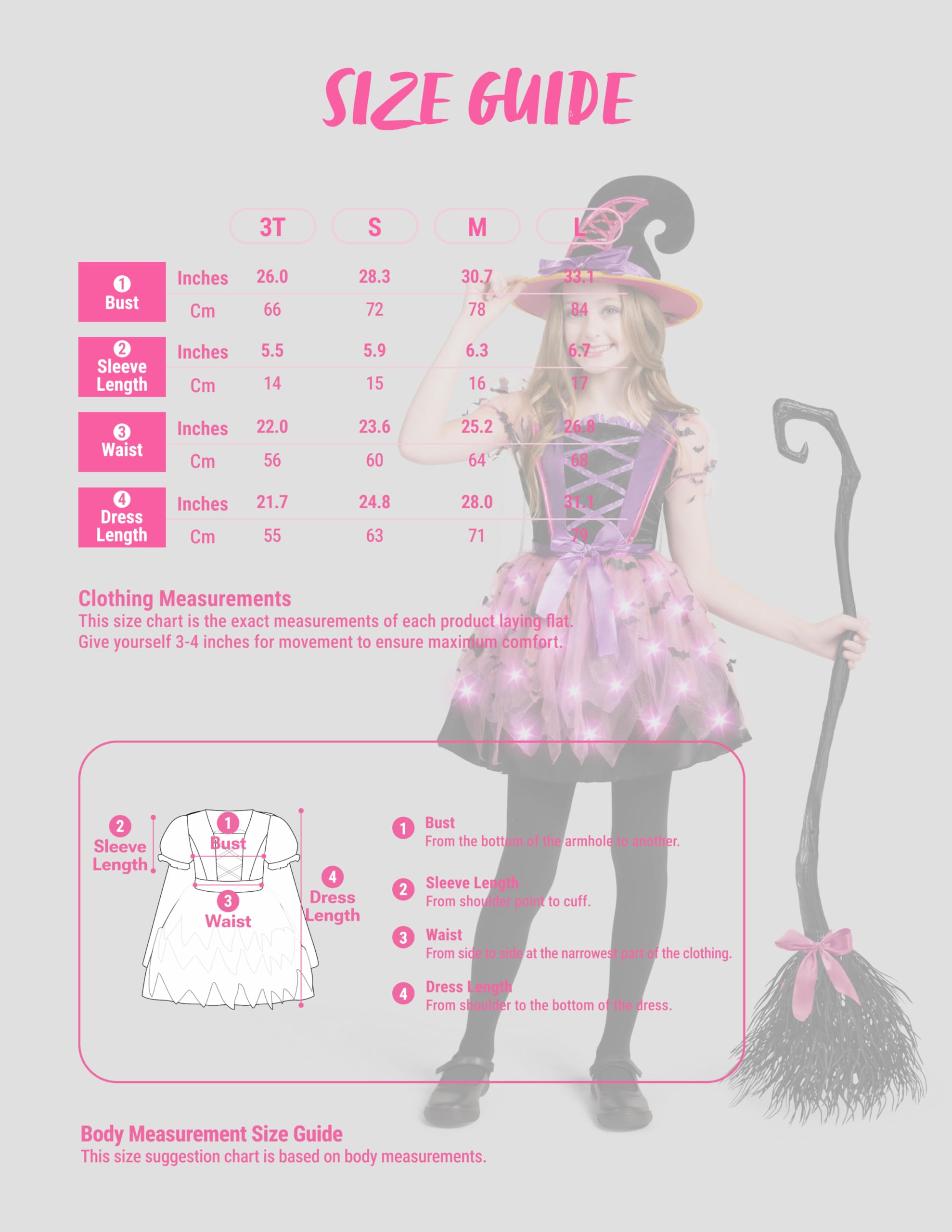 Spooktacular Creations Kostium czarownicy Rozświetl dziewczyny Zestaw kostiumów na Halloween