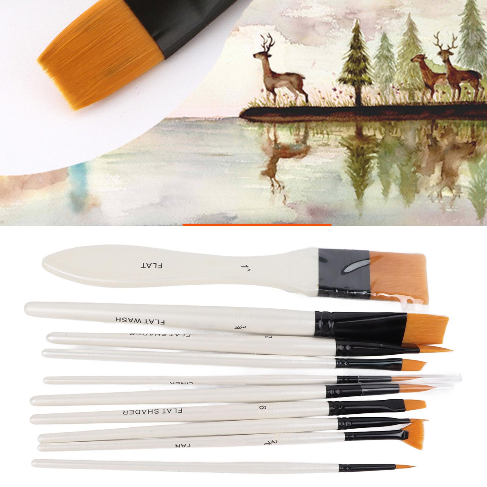 Juego de Pinceles para Pintura Al óleo, para el Pelo, 10 Uds., Pincel Gouache, Bolsa de Tela, Juegos de Pinceles Acrílicos
