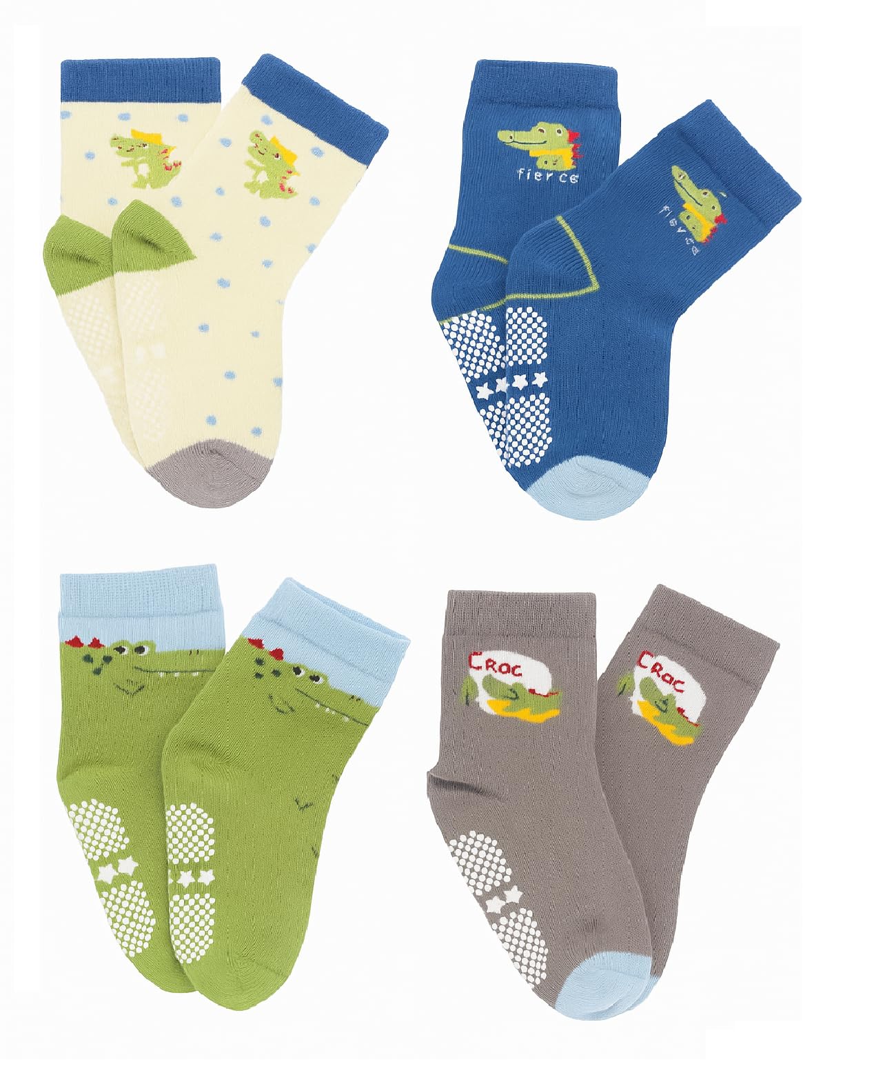 vin 100% Cotton Toddler Baby Boy Girl Non Slip Skid Ankle Socks Grips For 3-4 Years Kids Children (Pack of 4, Multicolor) Assorted Design and Color May Vary-picture-10