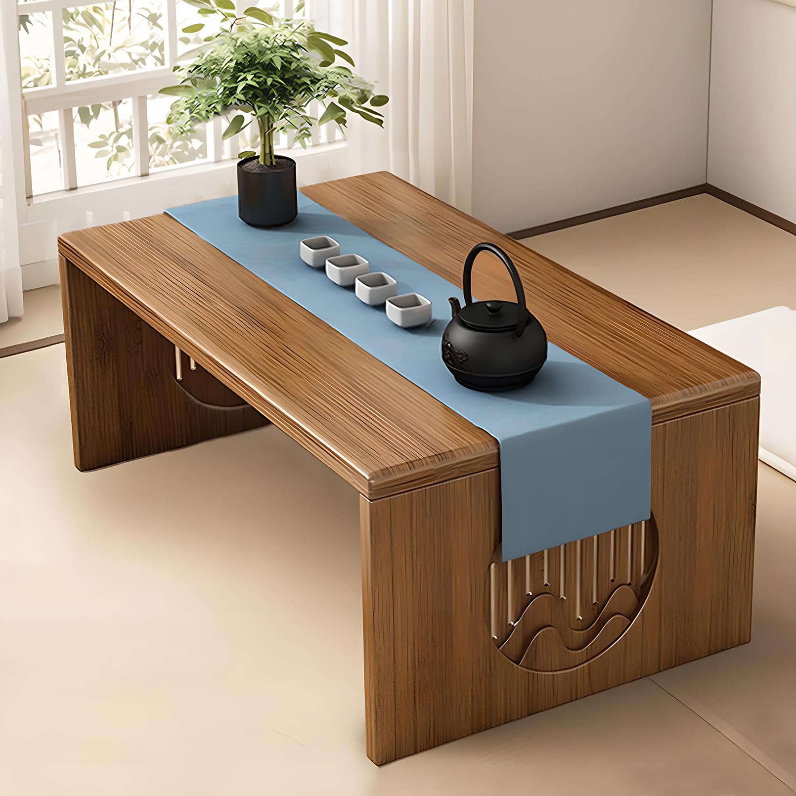 Manque de place ? Table basse pliante en bois pour petit salon et tatami