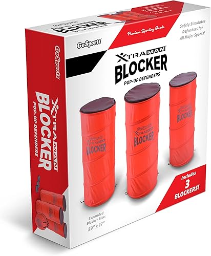 Miniatura 7 de GoSports XTRAMAN Blocker Pop-Up Defenders Paquete de 3 – Maniquí de bloqueo multideporte de gran tamaño – Equipo de entrenamiento para baloncesto,