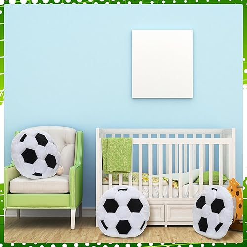 Miniatura 3 de Gerrii 8 almohadas de bola de 13.8 pulgadas, cojines deportivos de felpa mullida, cojín de felpa para regalos de equipo, decoración de dormitorio