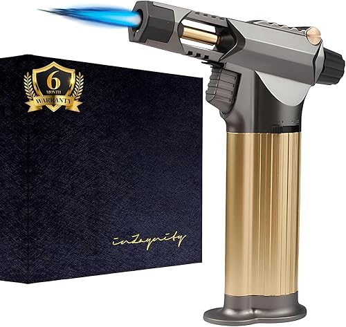 Pistola de butano recargable, soplete de mano The Beast para cocinar, barbacoa, crema brulee, soldadura, soldadura y arte de resina, llama ajustable