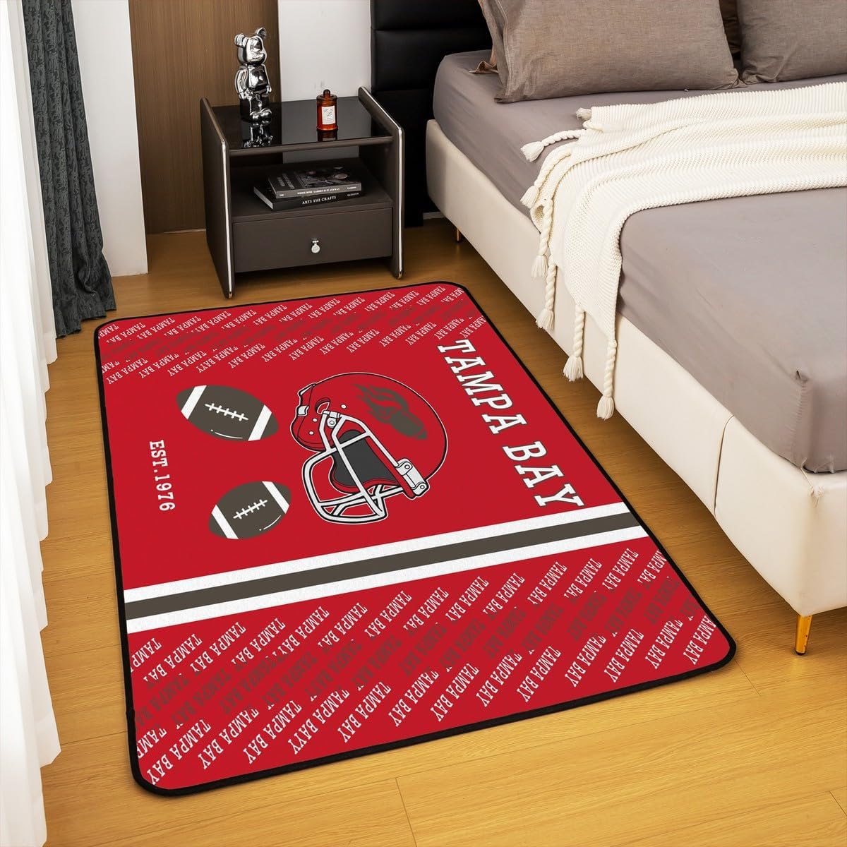 Feelyou American Football Area Rug 5x7 for Bedroom Boys Living Room Rugs Soft Non-Slip Football City Gifts Decor Carpet Rugby Sports Indoor Floor Mat for Home, Dining Room