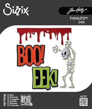 Sizzix Thinlits Die Set, Vault Frights & Bones by Tim Holtz, 10 Cutting Dies