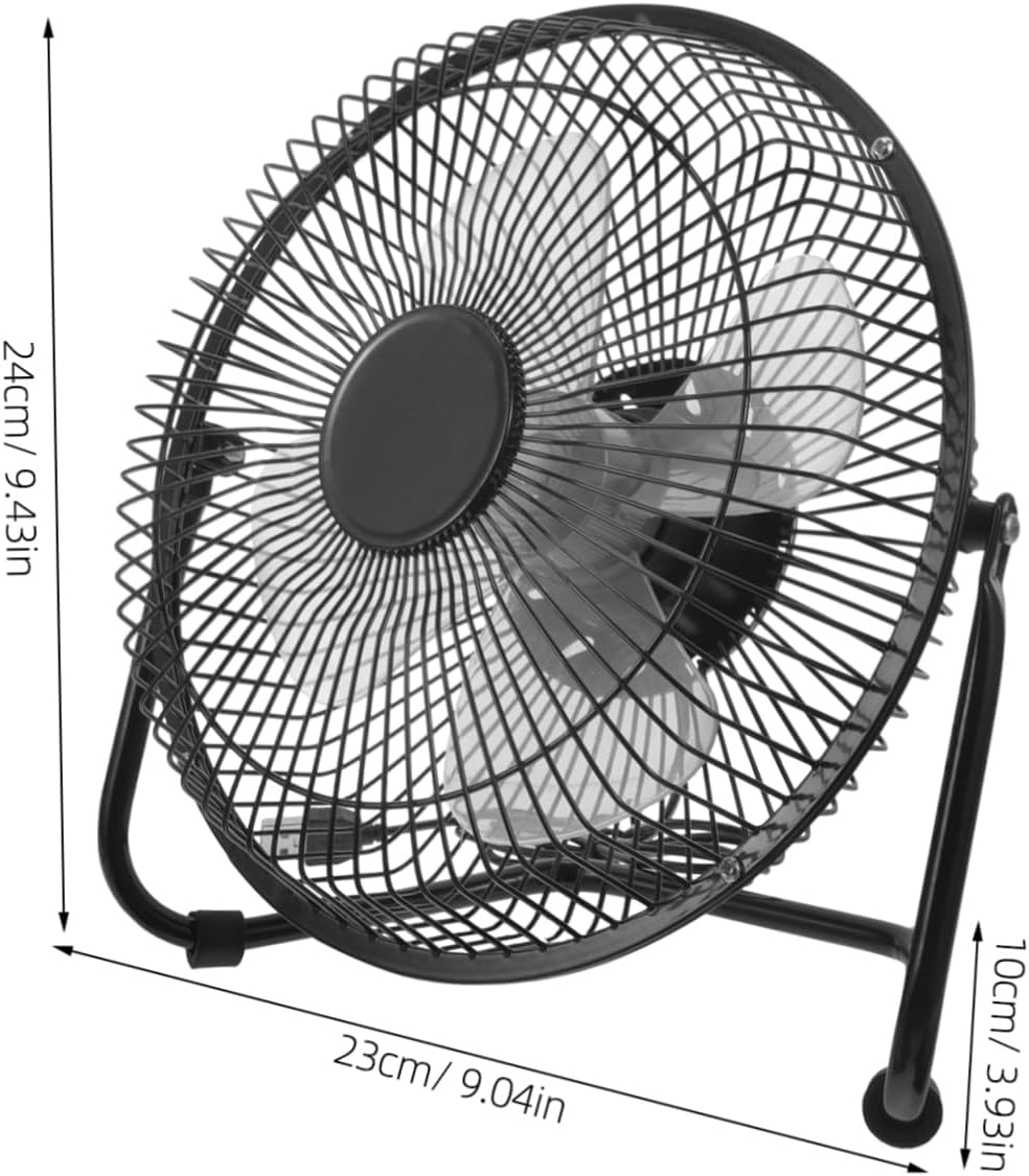 Homoyoyo 360° Rotating Mini Fan Desk Cool Lightweight Metal Retro Fan for Laptop Pc Home Office Instant Cooling