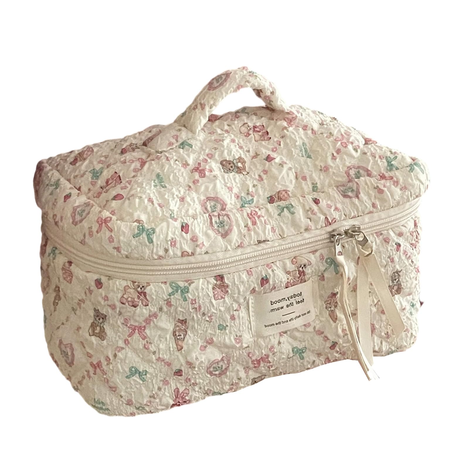 Msioytog Multifunctional Quilted Storage Bag Sturdy Polyester Fabric Spacious Compartment Design for School Equipment Sturdy Polyester Organizers Bag