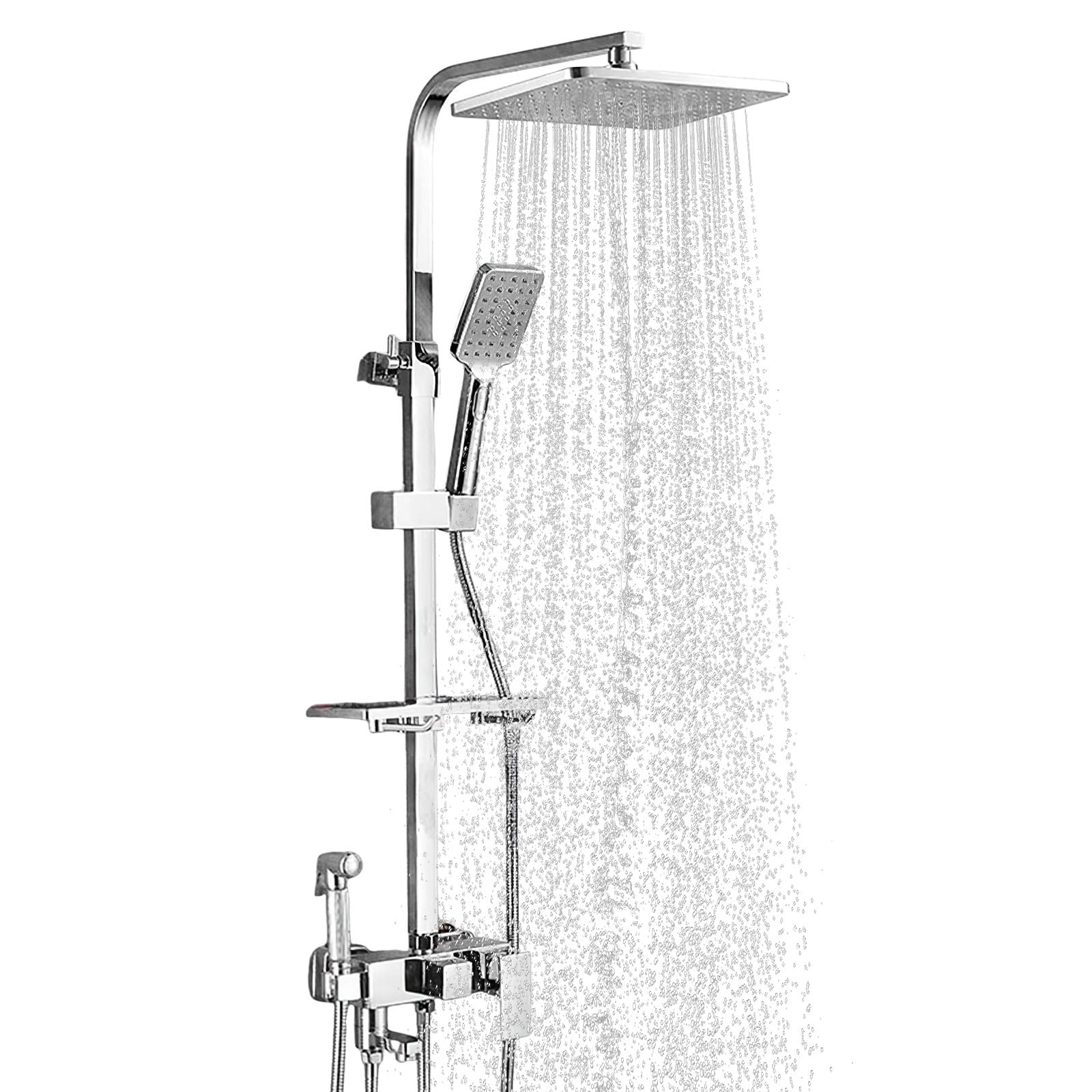 Colonne de douche thermostatique anti-brûlure à hauteur réglable murale