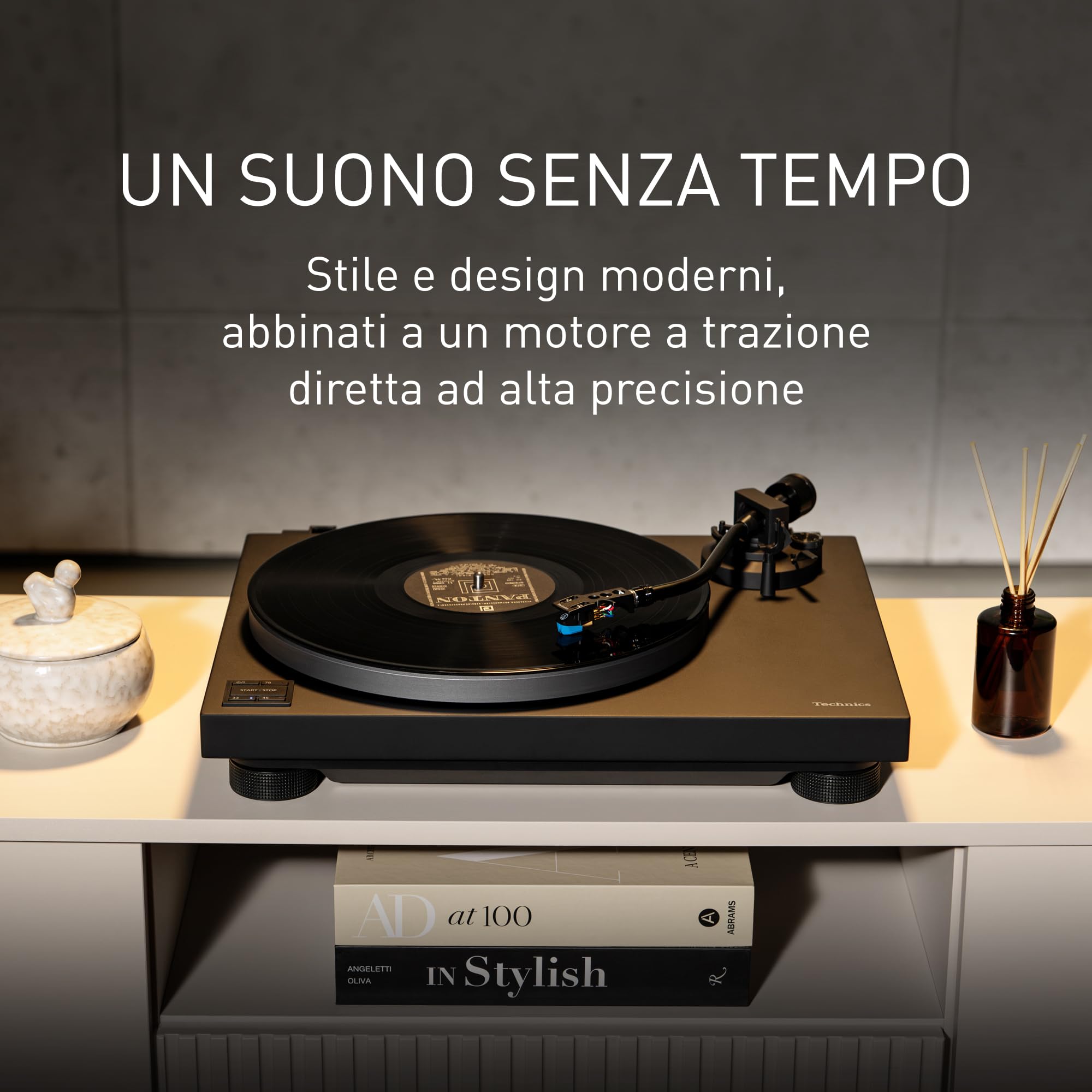 Technics SL-40CE-K Giradischi a Trazione Diretta, Motore Coreless, Equalizzatore Phono Integrato, Testina AT-VM95C, Piatto in Alluminio, Nero