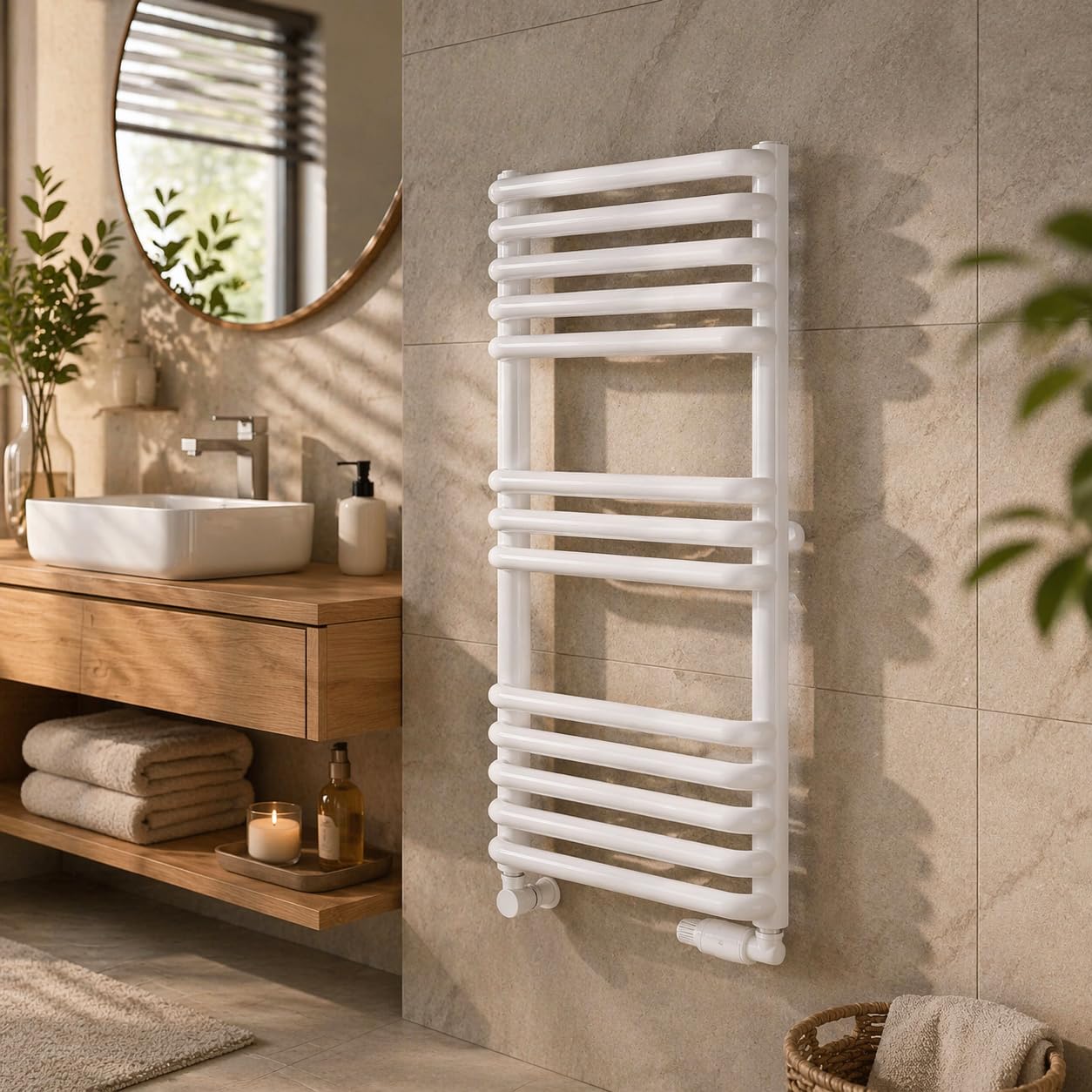Grzejnik łazienkowy Luxrad Stark 64x30 biały ZBD 310W