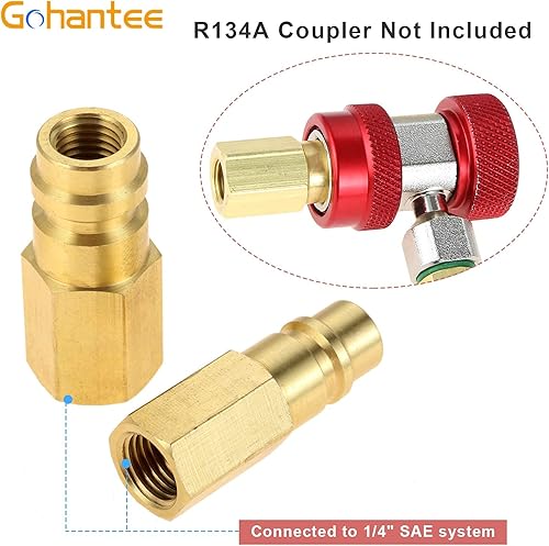Miniatura 5 de gohantee R12 R22 R502 Tornillo a R134A Válvula Adaptadora de Conversión Rápida, Kit de Conversión R12 a R134A, Interruptor Adaptador R12 R22 R502 a