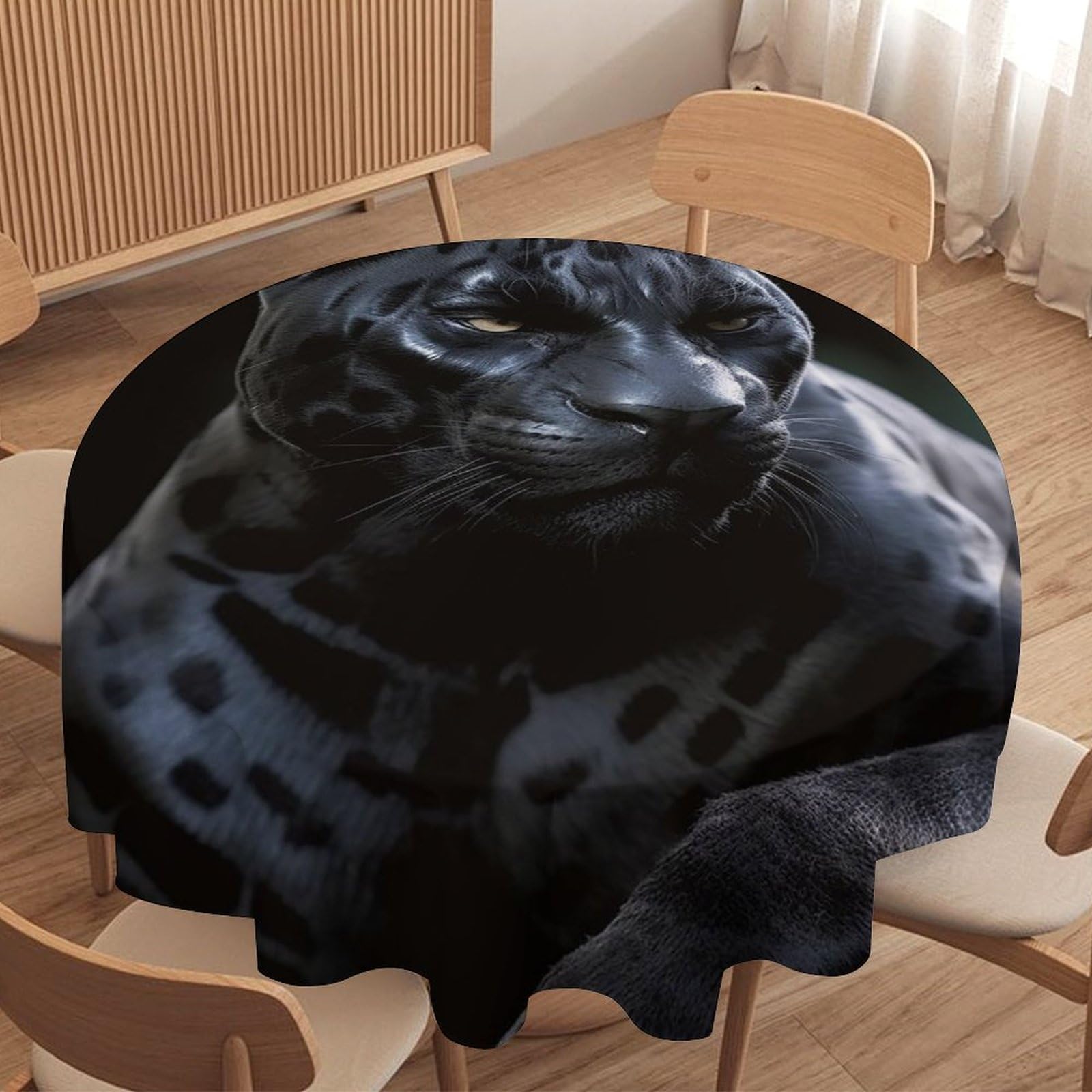 Nappe ronde imprimée pour repas de famille et décoration de table de cuisine